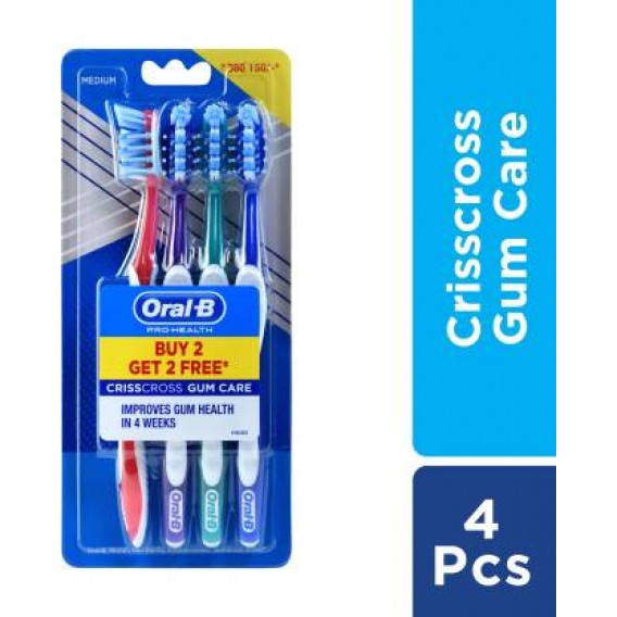 Oral-B Crisscross Gum Care Medium Toothbrush  (4 Toothbrushes)