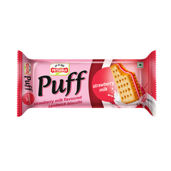 Priyagold Puff Strawberry Cream Biscuit