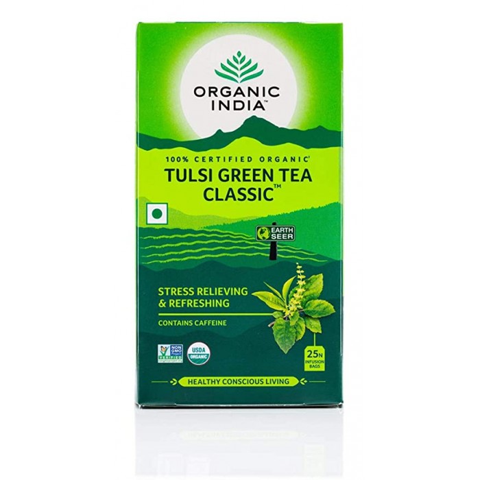 Organic India Tulsi Green Tea Classic ,100g