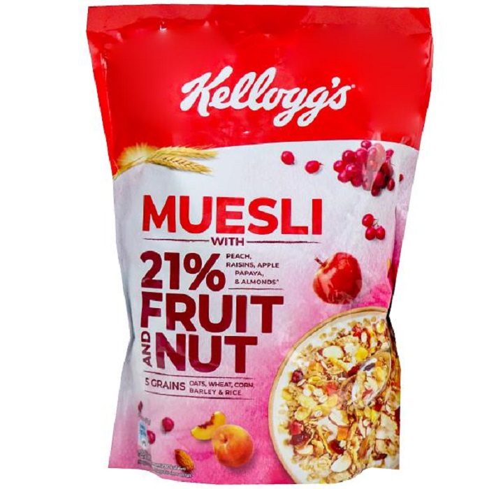 Kelloggs Muesli - With 21% Fruit & Nut, 500 g Pouch