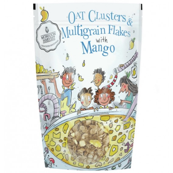 Monsoon Harvest Breakfast Cereal - Oat Clusters & Multigrain Flakes With Mango 350 G