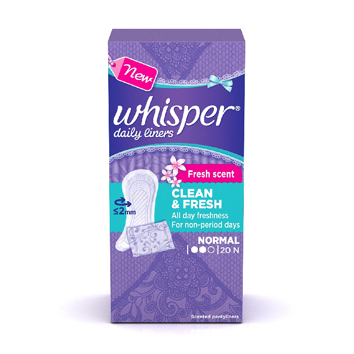 Whisper Clean and Fresh Daily Liners 20 Count Sanitary pads for women